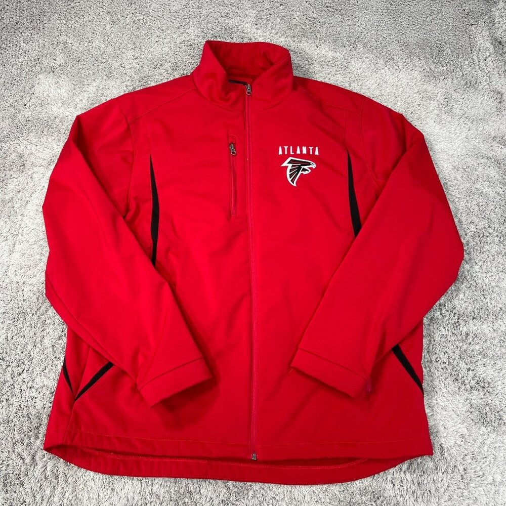 Atlanta Falcons Jacket Mens XXL Red Full Zip Double Sided Coat NFL Football